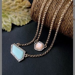 Light Blue Crystal Drop Necklace